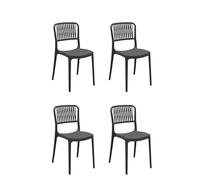 HOUSE COLLECTION, Set 4 SEDIE VIOLA senza braccioli colore Antracite