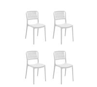 HOUSE COLLECTION, Set 4 SEDIE VIOLA senza braccioli colore Bianco