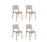 HOUSE COLLECTION, Set 4 SEDIE VIOLA senza braccioli colore Legno Chiaro