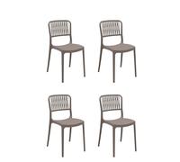 HOUSE COLLECTION, Set 4 SEDIE VIOLA senza braccioli colore Tortora
