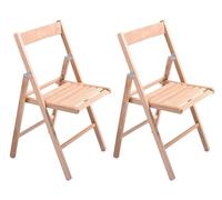 HOUSE COLLECTION, SET DA 2 SEDIE PIEGHEVOLI, SEDIA CLASSICA IN LEGNO, NATURALE, 44x44x80cm (HSC1394x2)