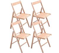 HOUSE COLLECTION, SET DA 4 SEDIE PIEGHEVOLI, SEDIA CLASSICA IN LEGNO, NATURALE, 44x44x80cm (HSC1394x4)