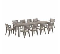 HOUSE COLLECTION, SET DA PRANZO 10 SEDIE EFFETTO DOGHE CON BRACCIOLI + 1 TAVOLO TORTORA (10 BCA236 + 1 BCA222)