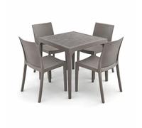 HOUSE COLLECTION, SET DA PRANZO 4 SEDIE PERLA SENZA BRACCIOLI + 1 TAVOLO MALMO TORTORA (1 BCA143 + 4 BCA122)