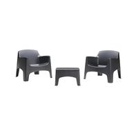 HOUSE COLLECTION SET IBIZA TERRACE 3pz IN POLIPROPILENE GRAFITE