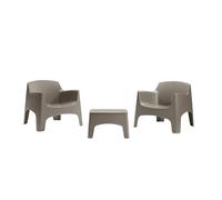 HOUSE COLLECTION SET IBIZA TERRACE 3pz IN POLIPROPILENE TORTORA