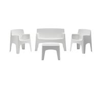 HOUSE COLLECTION SET SOFA' FORMENTERA DA GIARDINO IN POLIPROPILENE BIANCO 4pezzi
