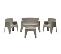 HOUSE COLLECTION SET SOFA' FORMENTERA DA GIARDINO IN POLIPROPILENE TORTORA 4pezzi
