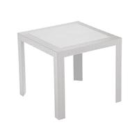 HOUSE COLLECTION TAVOLO SATURNO LINEA RATTAN 80x80x72cm colore BIANCO