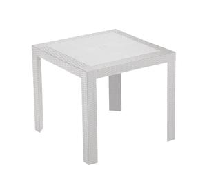 HOUSE COLLECTION TAVOLO SATURNO LINEA RATTAN 80x80x72cm colore BIANCO