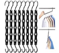 HOUSE DAY Appendini magici Grucce salvaspazio multifunzione Organizzatore Appendiabiti per Guardaroba 24cm Nero 10 Pezzi