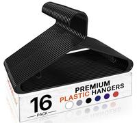 HOUSE DAY Confezione da 16 grucce in plastica bianca, salvaspazio, con ganci, appendiabiti in plastica per armadio, ideali per l'uso quotidiano su camicie, cappotti, pantaloni, abiti