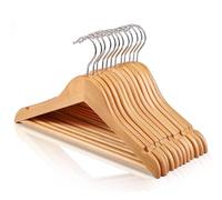 HOUSE DAY Confezione da 20 grucce in legno per bambini, ganci girevoli a 360°, antiscivolo, per cappotti, abiti, pantaloni e giacche (naturale)