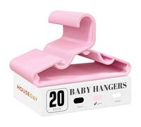 HOUSE DAY Grucce in plastica per armadio, confezione da 20 grucce per bambini in plastica resistente, per vestiti del bambino, sottili e compatte, appendiabiti rosa salvaspazio per bambini, piccoli