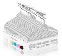 HOUSE DAY Grucce in velluto per bambini, confezione da 50 grucce di alta qualità per bambini, per vestiti di neonati e bambini, resistenti, antiscivolo, in feltro, colore grigio, 28 cm, ideali per