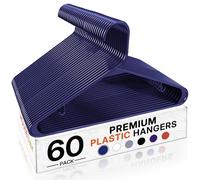 House Day Grucce per vestiti, confezione da 60 grucce in plastica resistente, robuste e durevoli, appendiabiti per adulti, con ganci, appendiabiti in plastica per armadio, colore blu navy