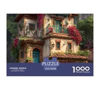 House Educational Intelligence-Boosting Jigsaw Charming Street View Town Puzzle 1000 Pieces, for Children And Adults, Brain Exercise Toy 52x38cm/1000pcs