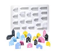 House Mould - Casting Mould | Silicone Plaster Molds For Casting | 19 -Cavity Candle Making Craft Molds, House Moulds, Desktop Ornament Resin Moulds, Candle Making, Plaster Molds For Casting