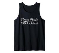 House Music 1984 Detroit Vintage Varsity Techno Retro Canotta
