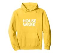 House Music Work - Disco in Vinile DJ Regalo per Fan Felpa con Cappuccio, Unisex per Adulti, Limone, L