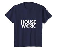 House Music Work - Disco in Vinile DJ Regalo per Fan Maglietta, Bambini, Navy, 8 Anni