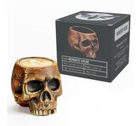House of Black Tazza da caffè doppio con teschio cortado da 135 ml (con confezione regalo), regali vichinghi per uomini, regalo con teschio [Memento Vivere]