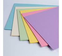 House of Card & Paper Cartoncino formato A4, 160 g/m², colori pastello arcobaleno (confezione da 50 fogli)