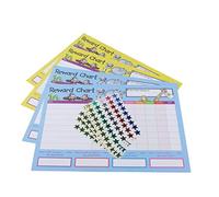 House of card & Paper Reward chart, 4 grafici e 225 foil a forma di stella adesivi per confezione