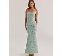 House of CB - Naima - Vestito lungo a corsetto verde giada decorato a mano con perline M A-C Cup
