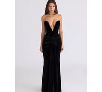 House of CB - Vienne - Abito lungo in velluto nero con scollo profondo - Edizione limitata S A-C Cup
