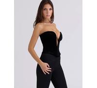 House of CB - Vienne - Top a corsetto in velluto nero con scollo profondo M A-C Cup
