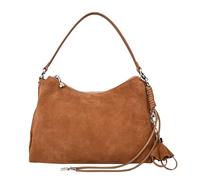 House Of Leather Borsa a tracolla da donna in vera pelle scamosciata con allacciatura laterale nappa dettaglio Solana, Marrone chiaro, Medium