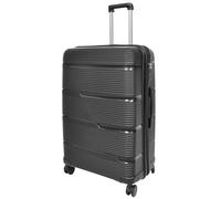 House Of Leather Hithadhoo - Valigia leggera a 4 ruote, misura media, con guscio rigido, colore: Nero