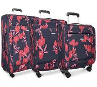 House Of Leather Valigia a quattro ruote con stampa floreale leggera, Marina Militare, Set intero, Bagaglio Espandibile con Ruote Spinner