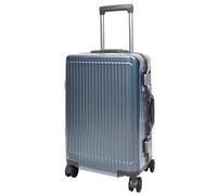 House Of Leather Valigia a quattro ruote con telaio in metallo rigido Titan, Blu, Cabin 20", Bagaglio Hardside con Ruote Spinner