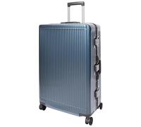 House Of Leather Valigia a quattro ruote con telaio in metallo rigido Titan, Blu, Large 28", Bagaglio Hardside con Ruote Spinner