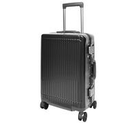 House Of Leather Valigia a quattro ruote con telaio in metallo rigido Titan, Nero , Cabin 20", Bagaglio Hardside con Ruote Spinner