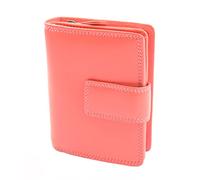 House of Luggage Borsa da donna in vera pelle morbida di alta qualità, media, con piega doppia, per banconote e carte d'identità, HLG311, Rosa Sporca, M, Borsetta