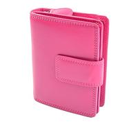 House of Luggage Borsa da donna in vera pelle morbida di alta qualità, media, con piega doppia, per banconote e carte d'identità, HLG311, Ciliegia, M, Borsetta