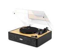 House of Marley Rise Up Giradischi Bluetooth con Casse Integrate - Giradischi Vinili a 3 velocità, Streaming a 2 vie, Finitura in Bambù e Coperchio Antipolvere, Realizzato in Modo Sostenibile