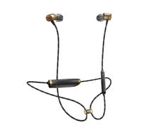 House of Marley Uplift 2 Bluetooth Wireless, Fino a 8 ore di riproduzione, Microfono con 3 pulsanti di controllo ideale per IOS e Android, Ultraleggeri, Nero/Oro