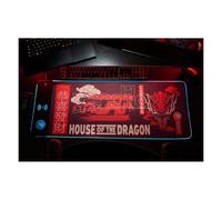 numskull House of the Dragon XL - Tappetino per mouse da gioco RGB con caricabatterie wireless da 15 W, LED personalizzabile, antiscivolo, impermeabile