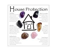 House Protection Crystal Set - Home Protection Crystals for Negative Energy Removal, EMF Cleansing & Spiritual Blessing - New Home Gift, Housewarming Kit, Healing Stones