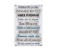House Rules Get Angry Very Little Know How to Forgive, Targa in metallo vintage per bar, pub, decorazione da parete per la casa, 20 x 30 cm