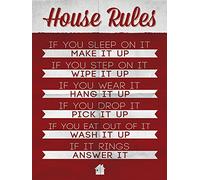 House Rules Stampa su Tela, Cotone, Multicolore, 3,20 x 60,00 x 80,00 cm