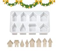 House Shape Epoxy Resin Casting Mould | 8-Cavity Silicone Mold | For Art Crafts Making, Home, Room, Party & Table Decor | DIY Crafting Tool
