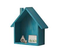 House Shaped Shelf - House-Shaped Wall Display Case | 1x Wall Mounted Wooden Display Shelves | Cute Small Nursery Decorative Shelf Decor, House Frame Floating Shelves For Storage & Organisation