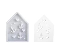 House Shaped Silicone Mold, resina epossidica Casting Craft Mold, Hollow Seaside Home Design, Ideal for Flower Preservation, Bookends, Specimens, Weddings & Valentine's Day Crafts