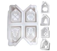 House Silicone Mold - 4-Cavity Christmas Casting Moulds - Epoxy Resin Mould,for Plaster Party Planners Art Teachers Craft Enthusiasts Jewelry Maker Holiday Enthusiasts Creative Hobbyists