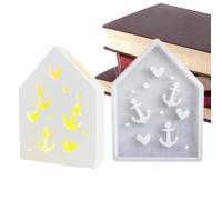 House Silicone Mold - House Shaped Silicone Mold | House Shape Epoxy Resin Castings Craft Mold | Hollow Design Seaside Home Mould For Flower Preservation Bookends Specimen Wedding Valentine